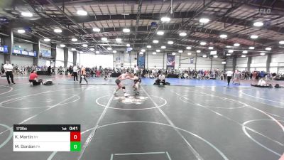 170 lbs Consi Of 16 #2 - Kayleb Martin, NY vs Mason Gordon, PA