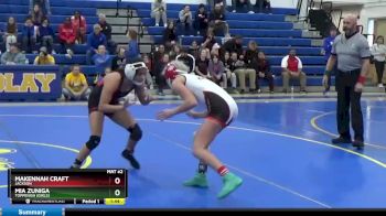 100 lbs 1st Place Match - Makennah Craft, JACKSON vs Mia Zuniga, Toppenish (Girls)