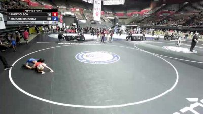 67 lbs Cons. Round 2 - Rhett Olson, Turlock Wrestling Club vs Marcus Marquez, Delano Diablos Wrestling