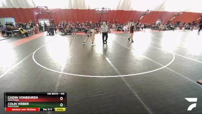 145 lbs Cons. Round 1 - Caidin Vonbehren, Wisconsin vs Colin Weber, Wisconsin