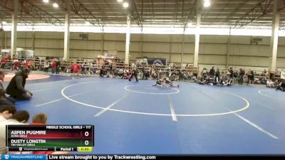 117 lbs Cons. Round 3 - Aspen Pugmire, Kuna Girls vs Dusty Longtin, Tri-Valley Girls