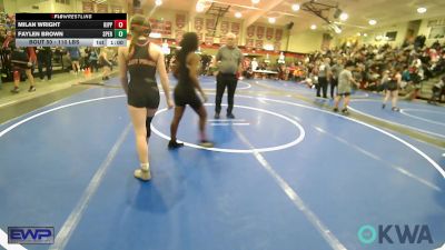 110 lbs Consolation - Milan Wright, KIPP TULSA vs Faylen Brown, Sperry Wrestling Club