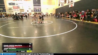 120 lbs Cons. Round 1 - Aiden Valencia, Selah vs Omar Cortez Bautista, East Valley (Yakima)