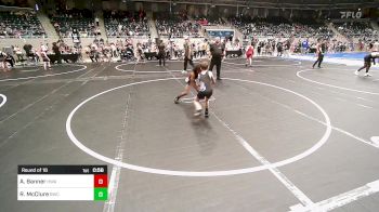 67 lbs Round Of 16 - AnTerryo Banner, HURRICANE WRESTLING ACADEMY vs Riley McClure, Berryhill Wrestling Club