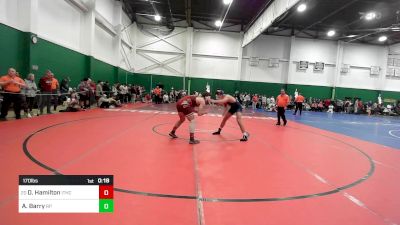 170 lbs Consi Of 16 #1 - Dikota Hamilton, Ithaca vs Aidan Barry, Rocky Point