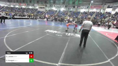 75 lbs Round Of 32 - Gabriel Jones, North Fork Miners vs Dominik Aragon, La Junta Tigers