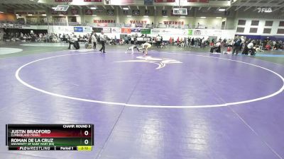 133 lbs Champ. Round 3 - Roman De La Cruz, University Of Saint Mary (KS) vs Justin Bradford, Cumberland (Tenn.)