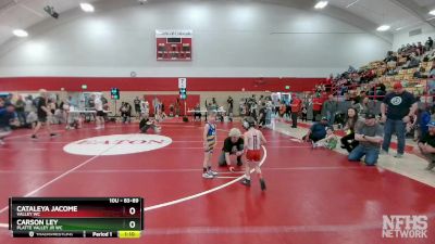 83-89 lbs Round 1 - Carson Ley, Platte Valley Jr WC vs Cataleya Jacome, Valley WC