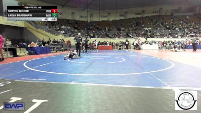 80 lbs Consi Of 8 #1 - Sutton Moore, Perry Girls Wrestling Club vs Laela Bradshaw, Harrah