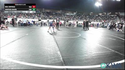 105 lbs Consi Of 8 #1 - Mia Ortega, Tulsa Blue T Panthers vs Justice Davis, Lady Outlaw Wrestling Academy