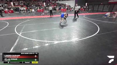 73 lbs Cons. Round 2 - Landen Durham, Slinger Red Rhinos WC vs Rylan Donar, Cuba City