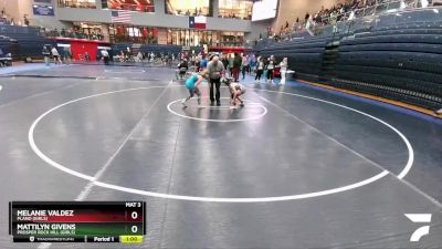 100 lbs Cons. Round 3 - Mattilyn Givens, Prosper Rock Hill (Girls) vs Melanie Valdez, Plano (Girls)