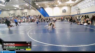 125 lbs Round 3 - Kylen Neibaur, Bonneville Wrestling Club vs Blaine Phelps, Altamont Longhorns