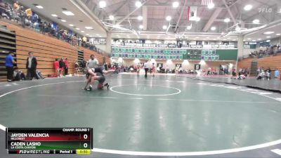 175 lbs Champ. Round 1 - Caden Lasho, La Costa Canyon vs Jayden Valencia, Hillcrest