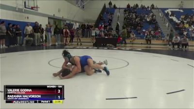 138 lbs Cons. Round 3 - Valerie Godina, Cerritos College vs Raeanna Halvorson, Westcliff University