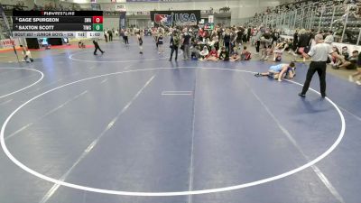 Junior Boys - 126 lbs Quarters - Gage Spurgeon, Sebolt Wrestling Academy vs Saxton Scott, Team Idaho Wrestling Club