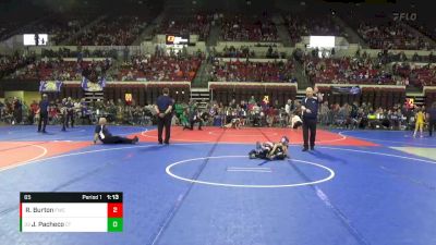 65 lbs Champ. Round 3 - Josiah Pacheco, CWC Thunder vs Rodney Burton, Fairfield Wrestling Club