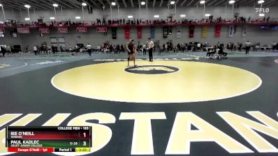 165 lbs Champ. Round 2 - Paul Kadlec, Joliet Junior College vs Ike O`Neill, Wabash