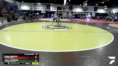 150 lbs Cons. Round 4 - Evan Orozco, Murrieta Mesa vs Ivan Camargo, Coachella Valley