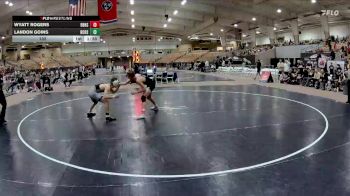 132 lbs 2nd Wrestleback (8 Team) - Wyatt Rogers, Dobyns Bennett High School vs Landon Goins, Bradley Central High School