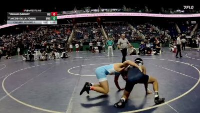 3A 150 lbs Champ. Round 1 - Elijah Oakley, Piedmont High School vs Jacob De La Torre, Union Pines