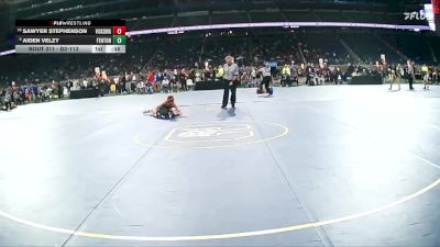 D2-113 lbs Cons. Round 3 - Sawyer Stephenson, Vicksburg HS vs Aiden Velzy, Fenton HS