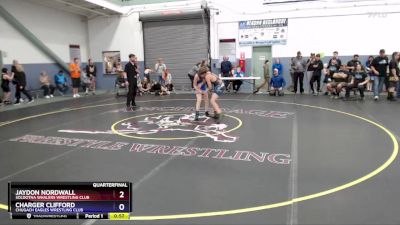 117 lbs Quarterfinal - Charger Clifford, Chugach Eagles Wrestling Club vs Jaydon Nordwall, Soldotna Whalers Wrestling Club