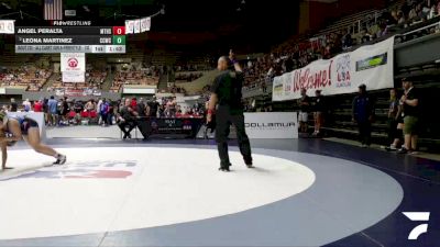 Cons. Semis - Angel Peralta, Matilda Torres High School Wrestling vs Leona Martinez, Central Catholic Wrestling Club
