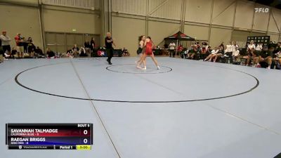 120 lbs Round 2 (8 Team) - Savannah Talmadge, California Blue vs Raegan Briggs, Ohio Red