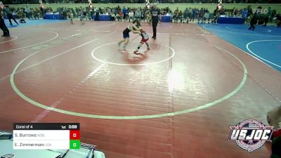58 lbs Consi Of 4 - Sam Burrows, Noble Takedown Club vs Eli Zimmerman, Lions Wrestling Academy