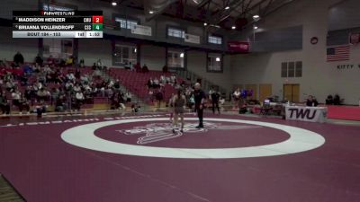 103 lbs 3rd Place Match - Maddison Heinzer, Colorado Mesa University vs Brianna Vollendroff, Chadron