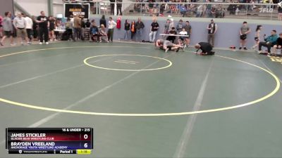 215 lbs Round 2 - Brayden Vreeland, Anchorage Youth Wrestling Academy vs James Stickler, Glacier Bear Wrestling Club