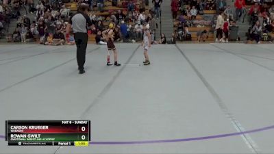 45 lbs Champ. Round 1 - Carson Krueger, Wabasso vs Rowan Gwilt, Owatonna Wrestling Academy