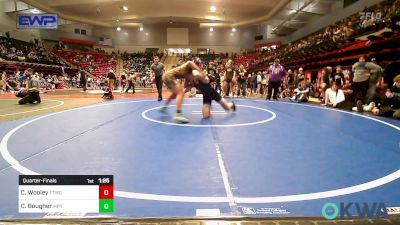 155 lbs Quarterfinal - Corbin Wooley, Team Tulsa Wrestling Club vs Cameron Bougher, Mannford Pirate Youth Wrestling