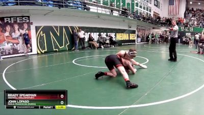 120 lbs Champ. Round 3 - John LoFaso, Padua Franciscan (Parma) vs Brady Speakman, Westfall (Williamsport)