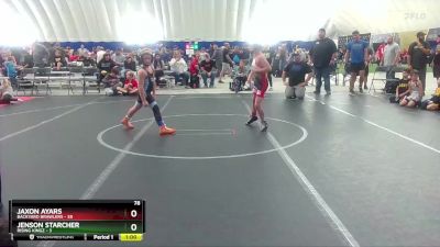 78 lbs Round 1 (8 Team) - Jenson Starcher, Rising Kingz vs Jaxon Ayars, Backyard Brawlers