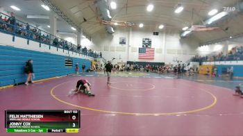 120 lbs Cons. Round 1 - Felix Matthiesen, Worland Middle School vs Jonny Cox, Riverton Middle School