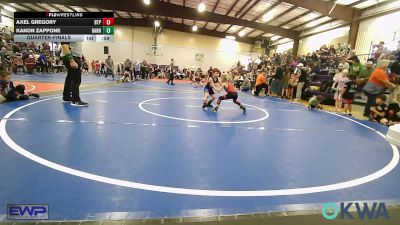 49 lbs Quarterfinal - Axel Gregory, Tulsa Blue T Panthers vs Kanon Zappone, Barnsdall Youth Wrestling