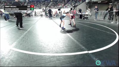 61 lbs Round Of 16 - Timmy McCall, Fort Gibson Youth Wrestling vs Cooper Carlton, Cowboy Wrestling Club