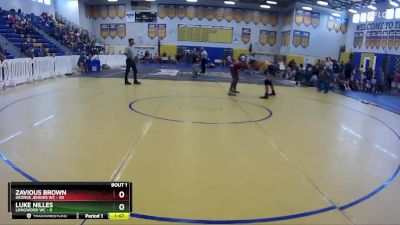 138 lbs Round 1 (8 Team) - Luke Nilles, Longwood WC vs Zavious Brown, George Jenkins WC