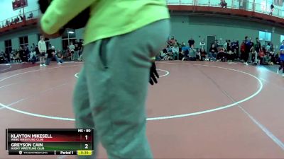 80 lbs Cons. Round 2 - Greyson Cain, Husky Wrestling Club vs Klayton Mikesell, Webo Wrestling Club