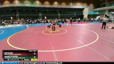 72-78 lbs Round 2 - Madelyn Byrd, Greenwave Youth Wrestling Club vs Ari Klein, Douglas County Grapplers