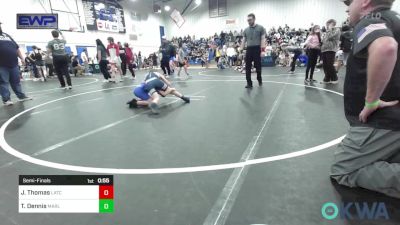 64 lbs Semifinal - Jeremy Thomas, Little Axe Takedown Club vs Ty Dennis, Marlow Outlaws