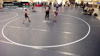 14U - 96 lbs Cons. Semis - Rylan Moritz, Jack Pine Savage Wrestling vs Levi Zierden, Rogers Area Youth Wrestling Club