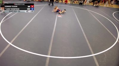 63 lbs Quarters - Conway Olson, Rum River Wrestling vs Luke Thompson, Coon Rapids Mat Bandits