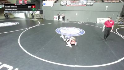87 lbs Cons. Quarters - Haven Ramos, Mad Dawg Wrestling Club vs Zethanie Kohl