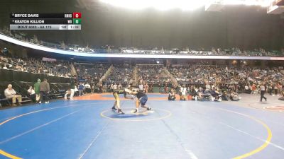 6A 175 lbs Quarterfinal - Keaton Killion, Westover High School vs Bryce Davis, Kings Mountain High School