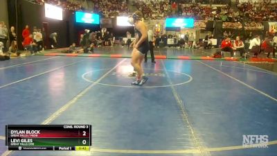 AA - 160 lbs Cons. Round 3 - Dylan Block, Great Falls / MSDB vs Levi Giles, Great Falls CMR