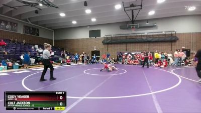 105 lbs Finals (2 Team) - Colt Jackson, Upton Middle School vs Cody Yeager, Lusk