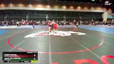 144 lbs Champ. Round 2 - Aizen Molina, Golden Valley (Merced) vs Isaak Villasenor, Union Mine